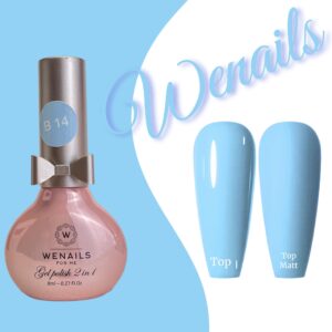 Vernis semi-permanent bleu effet gel