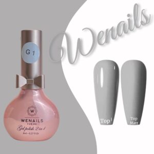 Vernis semi-permanent gris clair pour une manucure sophistiquée