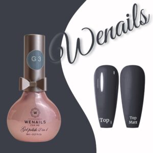 Vernis semi-permanent gris foncé 3in1