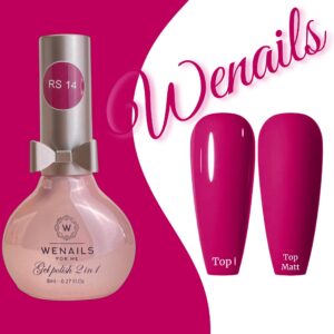 Vernis semi-permanent alliant des teintes rose et violet.