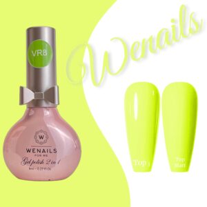 Vernis semi-permanent (gelpolish) 3 en 1 jaune fluo