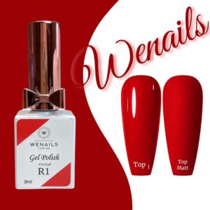 Vernis semi-permanent rouge intense effet gel